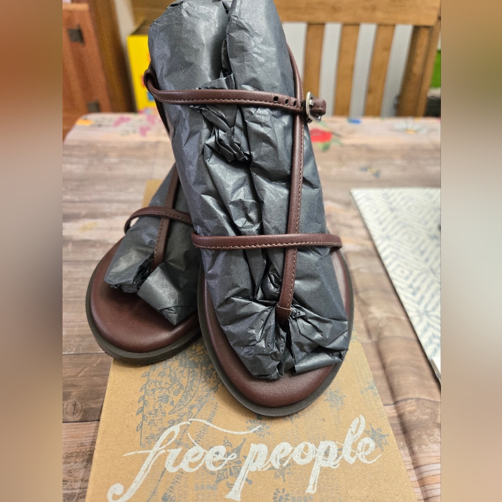 Free People Brown Strappy Sandals